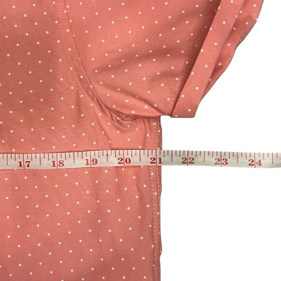 Paper Denim & Cloth Coral Polka Dot Short Sleeve Button Down Shirt Sz M Slim Fit - Picture 5 of 10